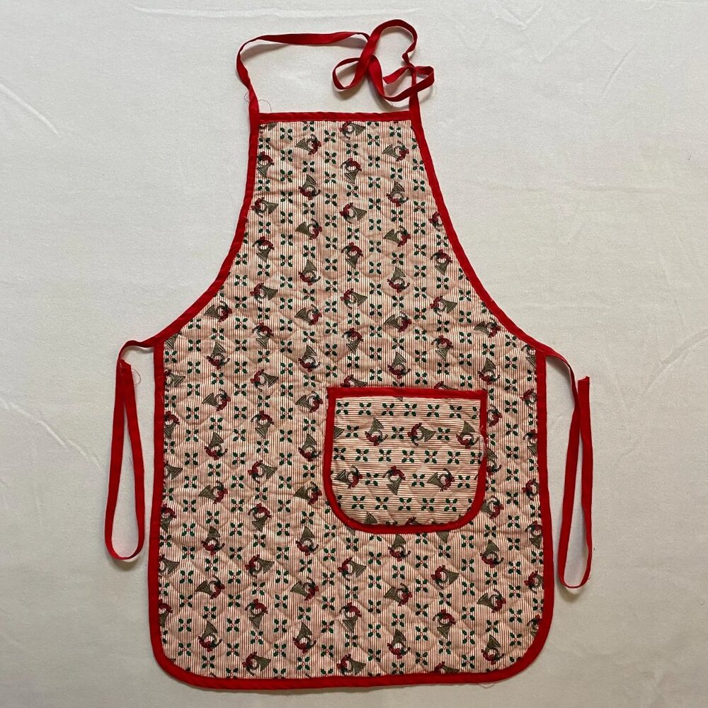 Christmas Kitchen Apron Vintage Baking Hosting 80s